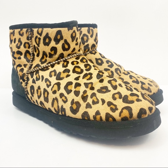 UGG Shoes - Ugg Classic Leopard Mini Boots Size 10